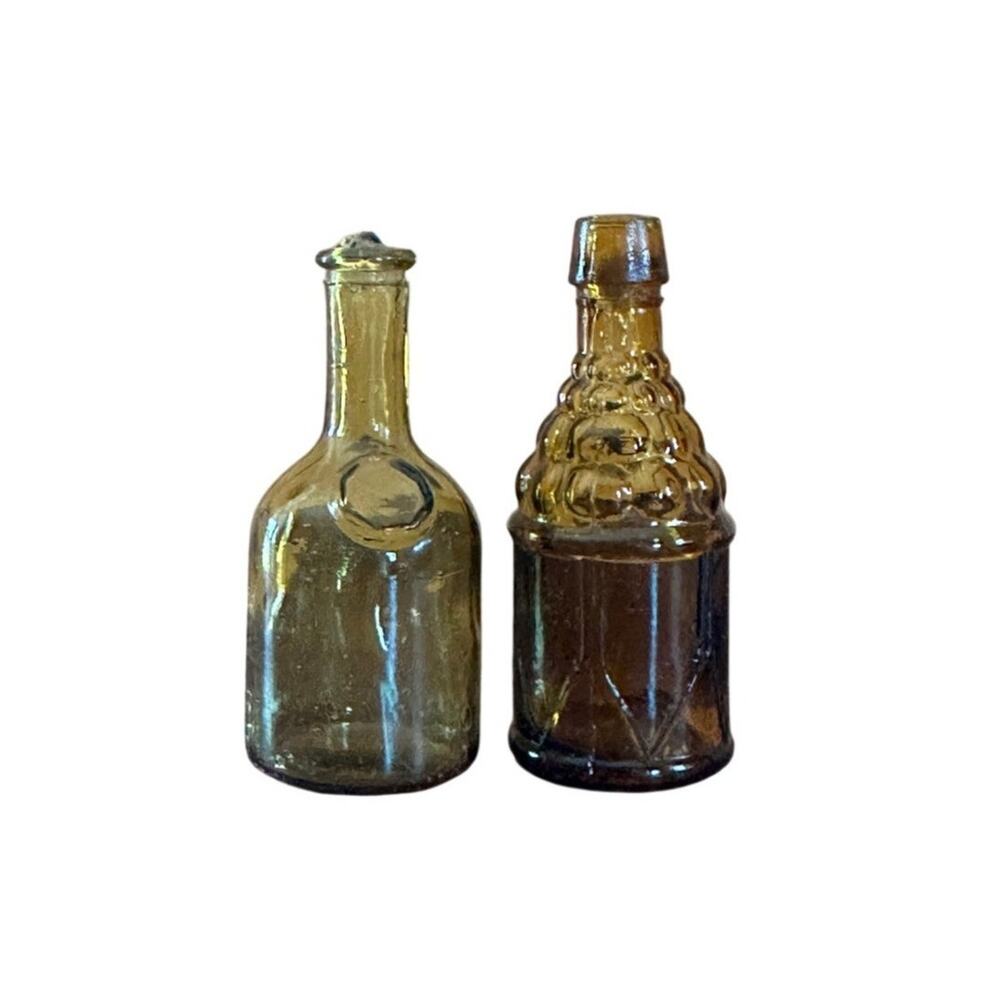 Vintage Miniature Glass Bottles- Set of 2